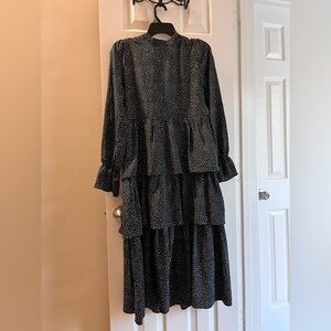 Melloday Black and White Polka Dot Dress